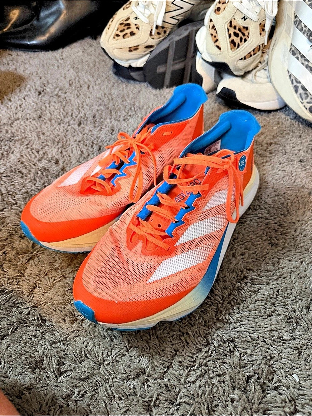 adidas Adizero Adios Pro 3 Orange & Blue Athletic Shoes